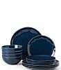 Color:Blue - Image 1 - Bay Colors Collection 12-Piece Dinnerware Set