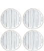 Color:White - Image 1 - Blue Bay Stripe Dinner Plates, Set of 4