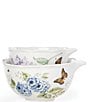 Color:White - Image 1 - Butterfly Meadow 2-Piece Nesting Mixing Bowl Set