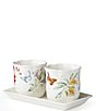 Color:White - Image 1 - Butterfly Meadow 3-Piece Herb Pots & Tray Set