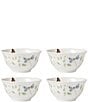 Lenox Butterfly Meadow Collection Vine Rice Bowls, Set of 4, Color:Floral - Image 1