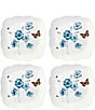 Color:White - Image 1 - Butterfly Meadow Square Dinner Plates 4-Piece Set