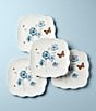 Color:White - Image 2 - Butterfly Meadow Square Dinner Plates 4-Piece Set