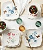 Color:White - Image 4 - Butterfly Meadow Square Dinner Plates 4-Piece Set