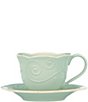 Color:Ice Blue - Image 1 - French Perle Scalloped Stoneware Cup & Saucer Set