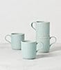 Color:Ice Blue - Image 2 - French Perle Collection Scallop Coffee Mugs, Set of 4