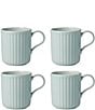 Color:Ice Blue - Image 1 - French Perle Collection Scallop Coffee Mugs, Set of 4