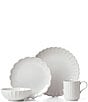 Color:White - Image 1 - French Perle Scallop 4-Piece Place Setting