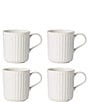 Color:white - Image 1 - French Perle Scallop Mugs, Set of 4