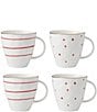 Lenox Garnet Bay Mugs, Set of 4, Color:White - Image 1
