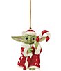 Lenox Grogu With Candy Cane Porcelain Ornament - Image 1