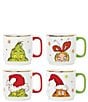 Lenox Merry Grinchmas Collection Assorted Novelty Stackable Mugs, Set of 4, Color:Ivory - Image 2