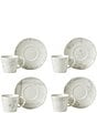 Color:White - Image 2 - Oyster Bay Collection Espresso Cup and Saucer 8-Piece Set