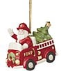 Lenox Santa In Fire Truck Ornament - Image 1