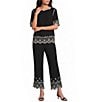 Leo & Nicole Embroidered Scalloped Hem Pull-On Pants - Image 3