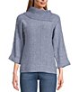 Color:Waterscape - Image 1 - Envelope Neck 3/4 Sleeve Sweater