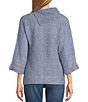 Color:Waterscape - Image 2 - Envelope Neck 3/4 Sleeve Sweater