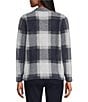 Leo & Nicole Knit Plaid Mandarin Long Sleeve Snap Front Jacket - Image 2