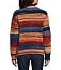 Leo & Nicole Knit Space Dye Stripe Mock Neck Long Sleeve Ribbed Sweater - Image 2