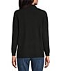 Leo & Nicole Petite Size Shawl Collar Long Sleeve Open-Front Cardigan, Color:Jet Black - Image 2