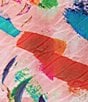Color:Painterly - Image 4 - Plus Size Painterly Print Textured Knit Crew Neck 3/4 Dolman Sleeve Hi-Low Top