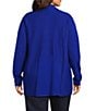 Leo & Nicole Plus Size Shawl Collar Long Sleeve Open-Front Sweater Cardigan, Color:Blue Infinity - Image 2