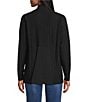 Leo & Nicole Shawl Collar Long Sleeve Open-Front Sweater Cardigan, Color:Black - Image 2