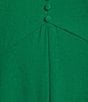 Color:Green - Image 3 - Short Sleeve V-Neck Empire Waist Midi Dress