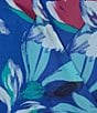 Color:Cobalt/Multi - Image 3 - Short Split Sleeve V-Neck Flounce Skirt Floral Midi Dress