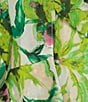 Color:Ivory/Green - Image 3 - Sleeveless V-Neck Tie Waist Ruffle Skirt Floral Print Chiffon Faux Wrap Dress