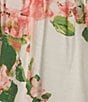 Leslie Fay Square Neck Sleeveless Tie Strap Flounce Skirt Midi Dress, Color:Coral/White - Image 3