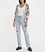 Levi's Levi's® 501® Original Mid Rise Distressed Straight Leg Jeans, Color:Braggadocious - Image 6