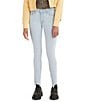 Color:Slate Scan - Image 1 - Levi's® 711 High Rise Frayed Hem Skinny Jeans