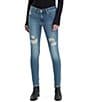 Color:Not Now - Image 1 - Levi's® 711 Mid Rise Destructed Skinny Jeans