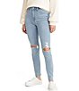 Color:Lapis Link - Image 1 - Levi's® 721 High Rise Distressed Knee Skinny 30#double; Inseam Jeans