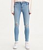 Color:Azure Glow - Image 1 - Levi's® 721 Inseam High Rise Distressed Skinny Jeans