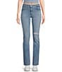 Color:Slate Reveal - Image 1 - Levi's® 724 High Rise Distressed Skinny Straight Jeans