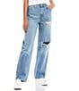 Color:2000 And Late - Image 1 - Levi's® 94 Baggy Destructed Straight Jeans