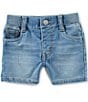 Color:Sea Salt - Image 1 - Levi's® Baby Boys 3-24 Months Denim-Look Knit Shorts