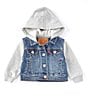 Color:Vintage Waters - Image 1 - Levi's® Baby Boys 3-24 Months Hooded Trucker Jacket