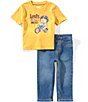 Levi's Baby Boys Short Sleeve Moto Tee & Denim Pants 2-Piece Set - Image 1