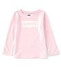 Color:Rose - Image 1 - Levi's® Baby 12-24 Months Long Sleeve Batwing Logo Graphic Jersey Tee