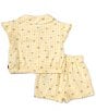 Color:Golden - Image 2 - Levi's® Baby Girls 12-24 Months Short Sleeve Gingham Blouse & Matching Gingham Shorts Set
