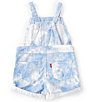 Color:Cloud Wash - Image 2 - Levi's® Baby Girls 12-24 Months Tie-Dye Pattern Spaghetti-Strap Denim Shortall