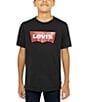 Color:Black - Image 1 - Levi's® Big Boys 8-20 Short Sleeve Batwing Logo T-Shirt