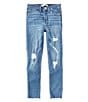 Color:Hometown Blue - Image 1 - Levi's® Big Girls 7-16 720™ Distressed High-Rise Super-Skinny Jeans