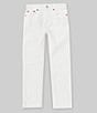 Color:White - Image 1 - Levi's® Big Girls 7-16 High Rise Raw Hem Ankle Straight Jeans