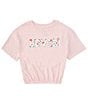 Color:Chalk Pink - Image 1 - Levi's® Big Girls 7-16 Short Sleeve Meet And Greet Floral Top