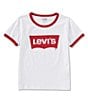 Color:White - Image 1 - Levi's® Big Girls 7-16 Short-Sleeve Batwing Ringer T-Shirt