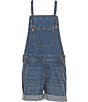 Levi's Big Girls Rolled Cuff Adjustable Straps Knotted Shortall - Image 5